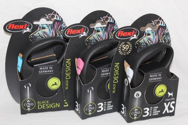 Flexi - Kattkoppel - Svart Design Cord